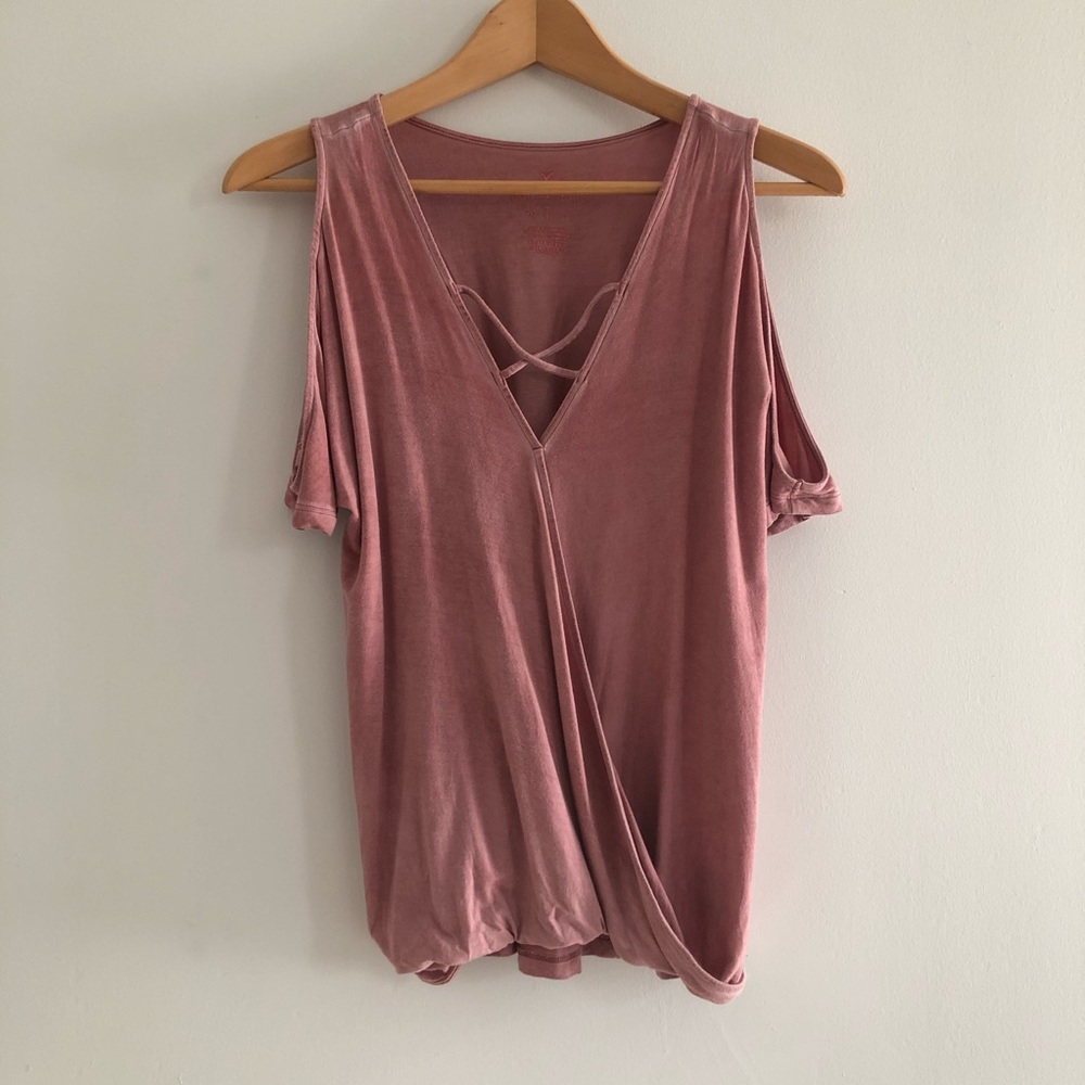 American Eagle Soft and Sexy Cold Shoulder Top Size XS